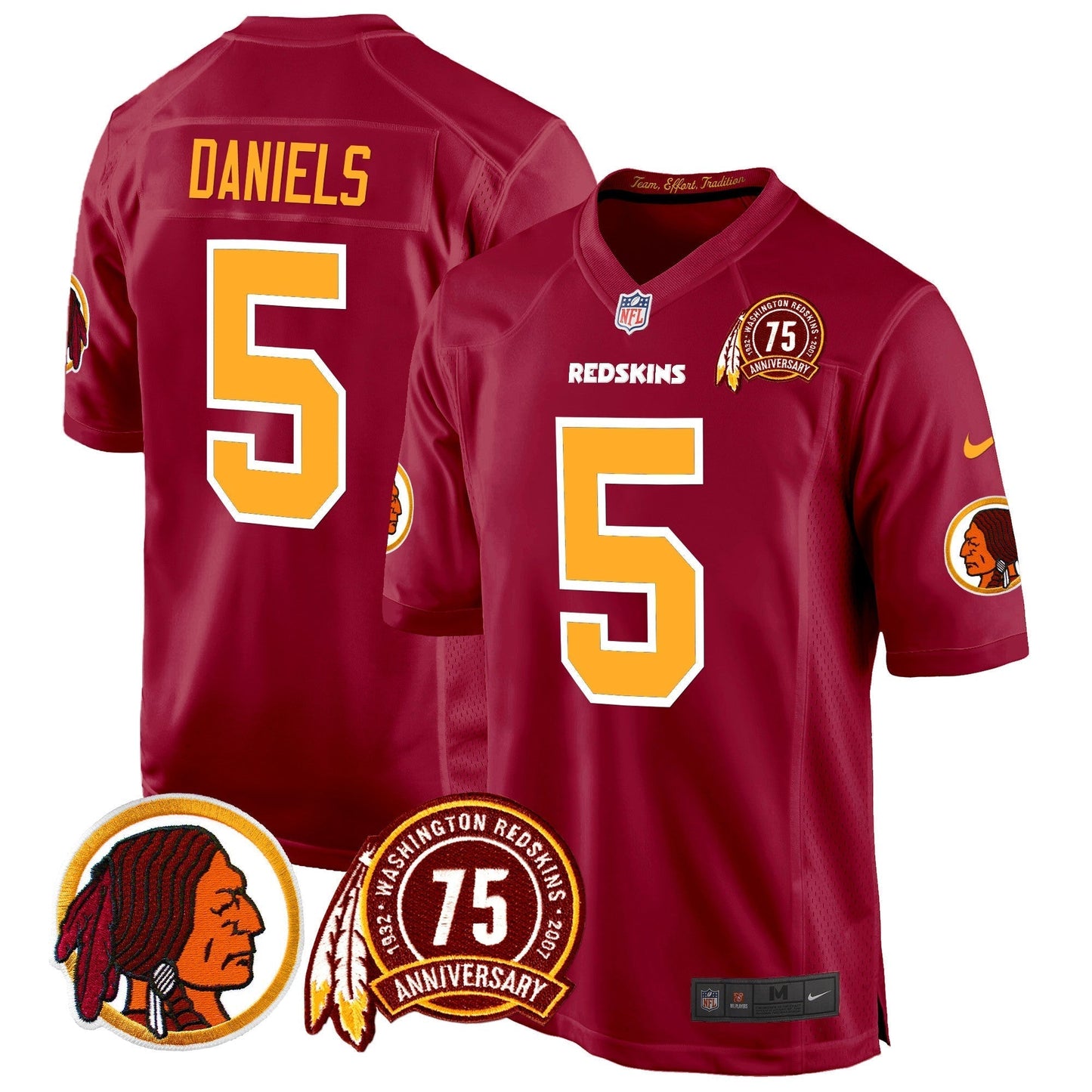 WR 75th Patch Throwback Game Jersey - All Stitched-DTD