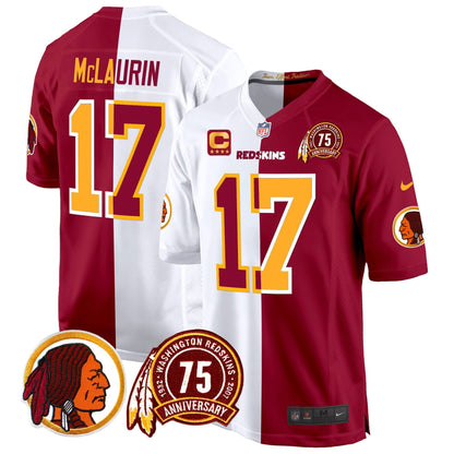 WR 75th Patch Throwback Game Jersey - All Stitched-DTD