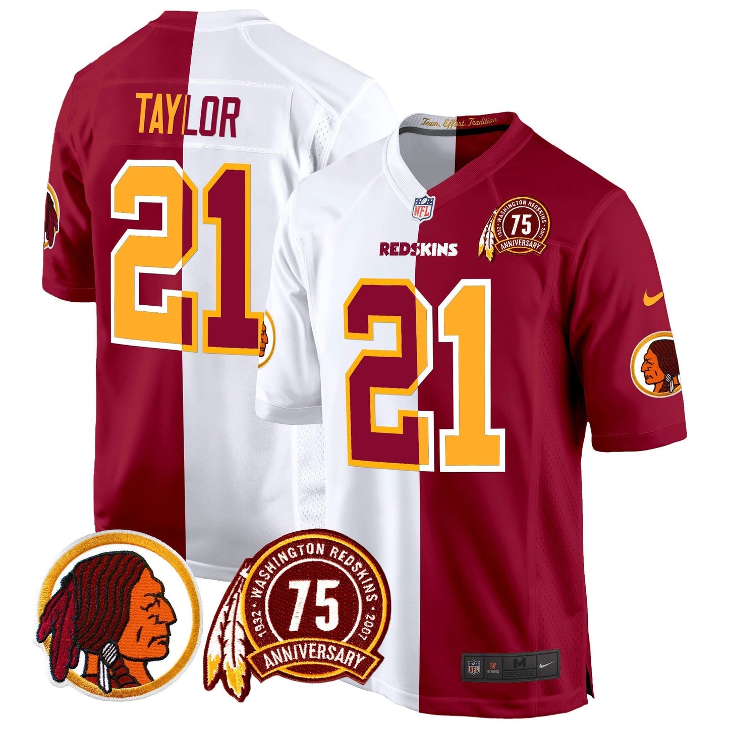 WR 75th Patch Throwback Game Jersey - All Stitched-DTD
