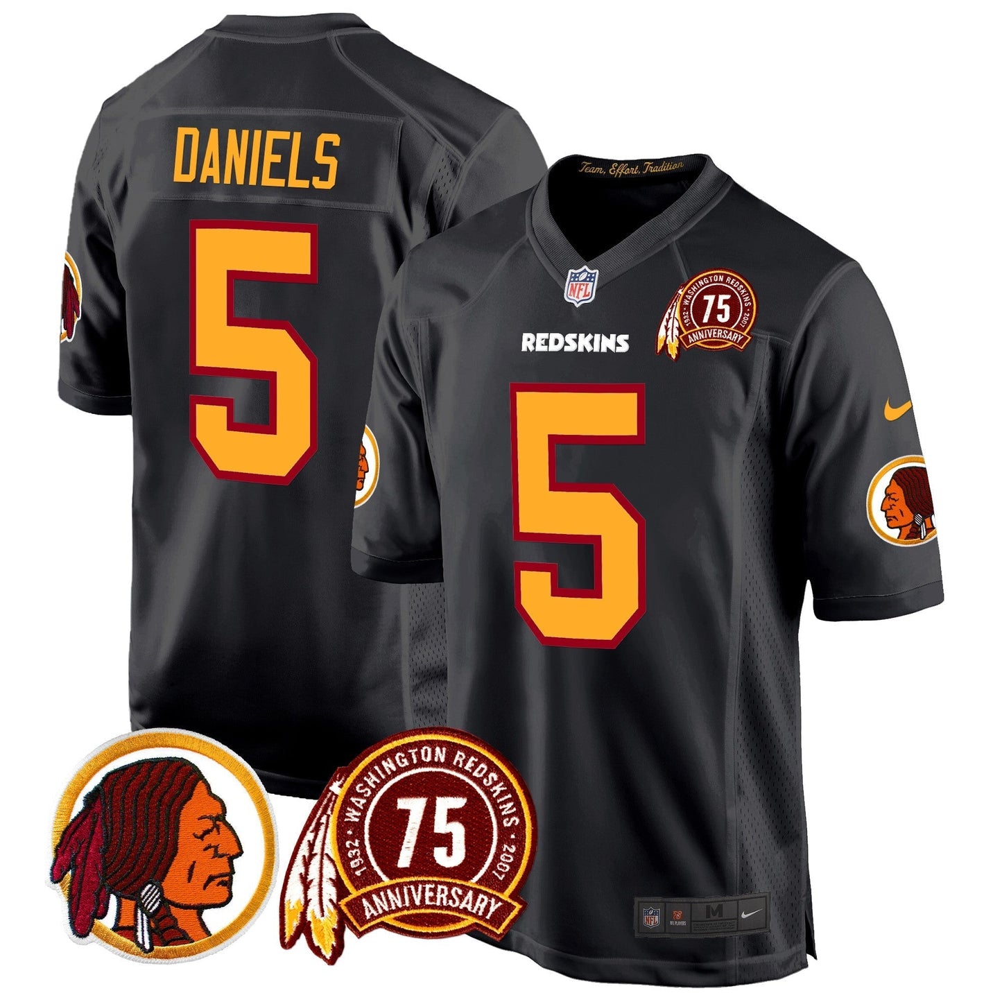 WR 75th Patch Throwback Game Jersey - All Stitched-DTD