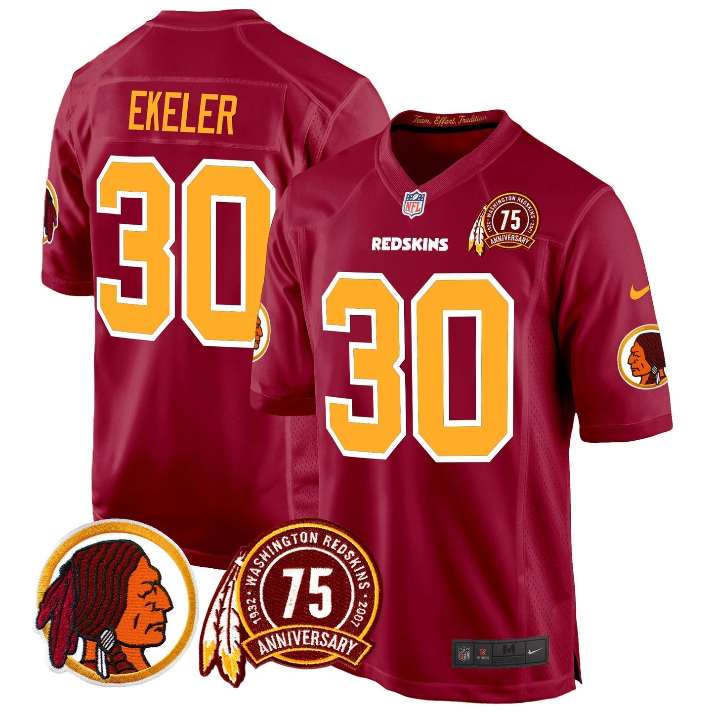 WR 75th Patch Throwback Game Jersey - All Stitched-DTD