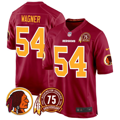 WR 75th Patch Throwback Game Jersey - All Stitched-DTD