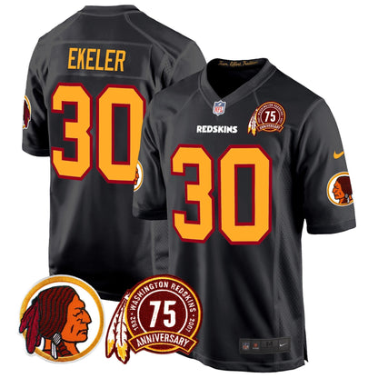 WR 75th Patch Throwback Game Jersey - All Stitched-DTD