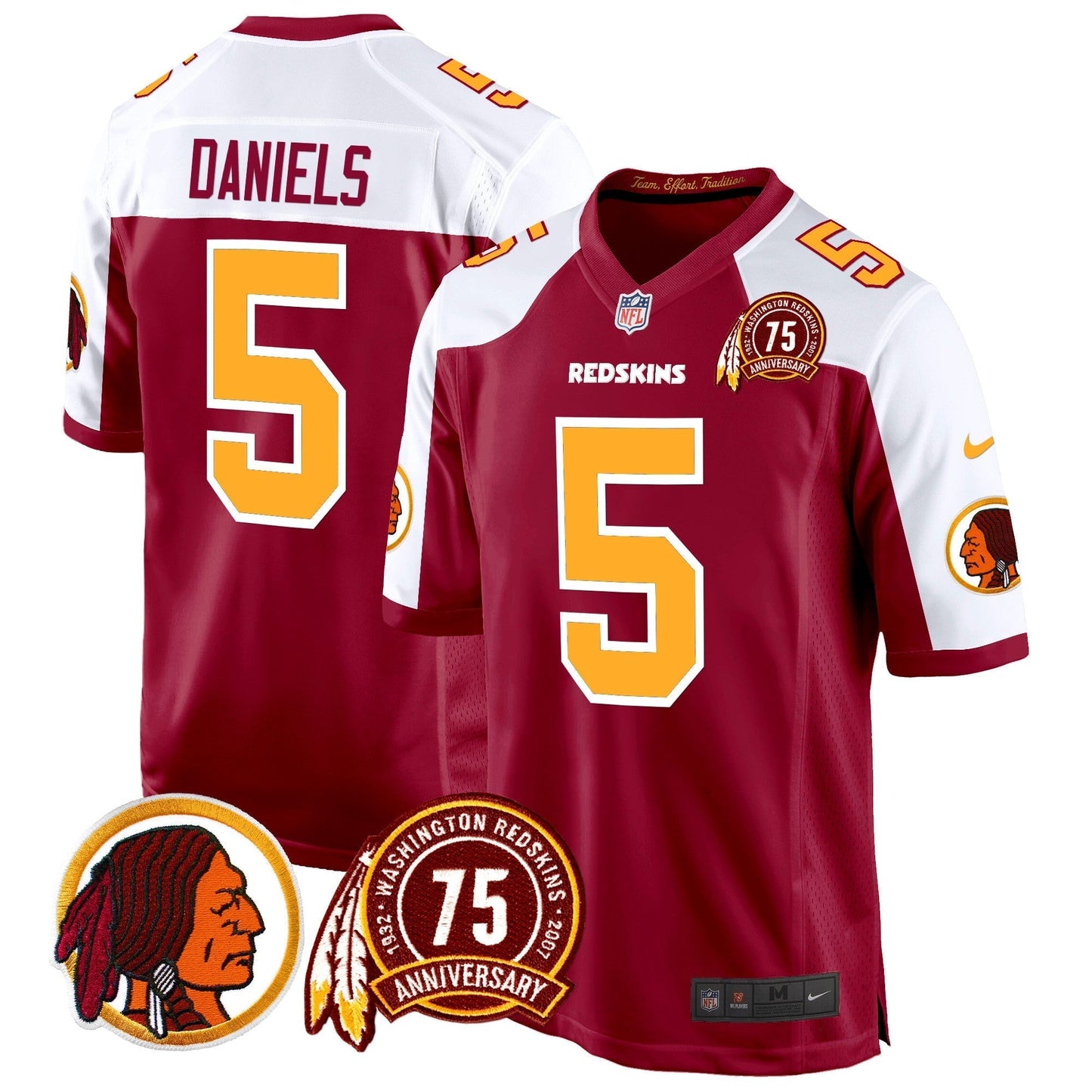 WR 75th Patch Throwback Game Jersey - All Stitched-DTD
