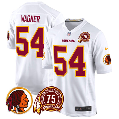 WR 75th Patch Throwback Game Jersey - All Stitched-DTD