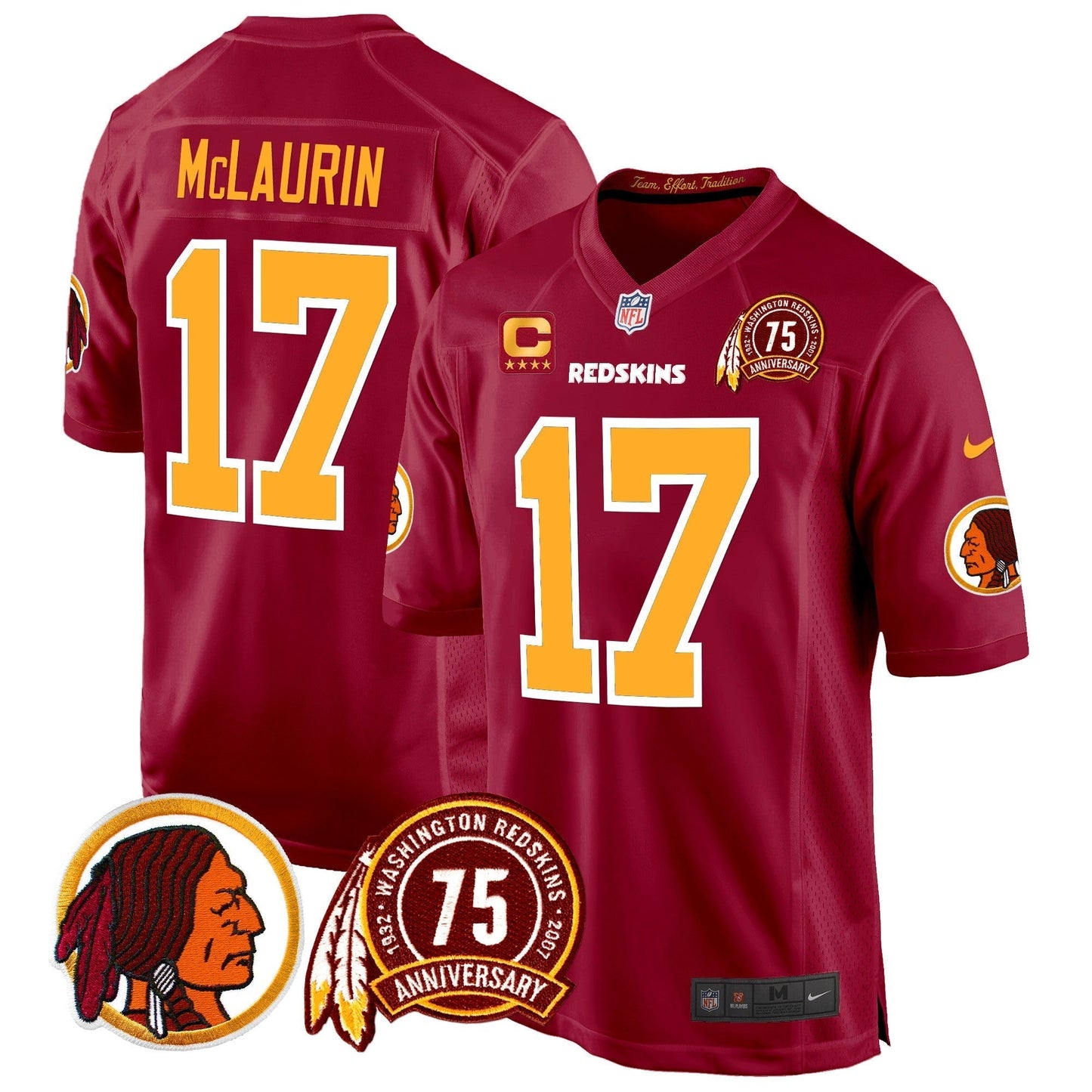 WR 75th Patch Throwback Game Jersey - All Stitched-DTD
