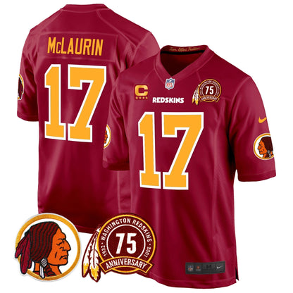 WR 75th Patch Throwback Game Jersey - All Stitched-DTD