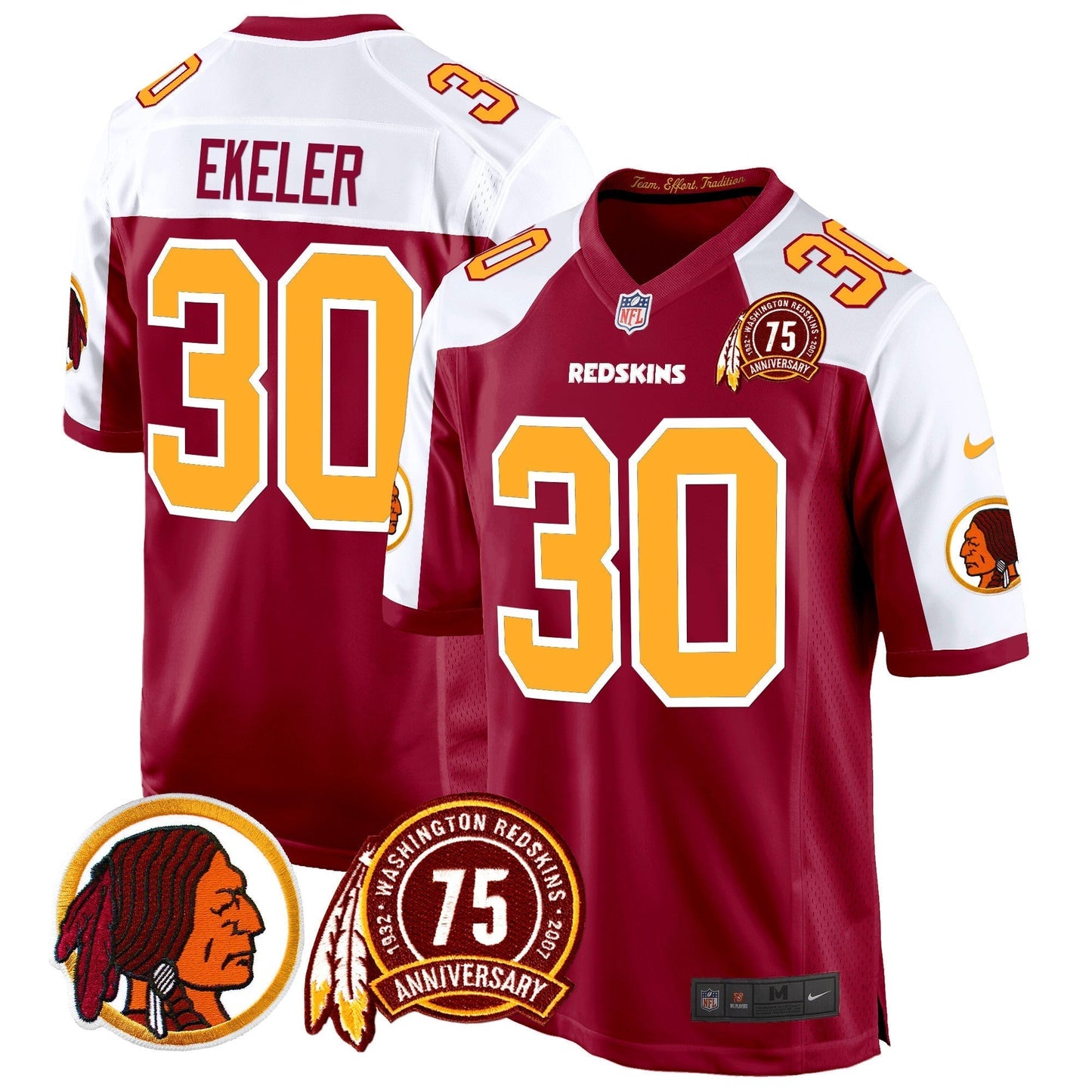 WR 75th Patch Throwback Game Jersey - All Stitched-DTD