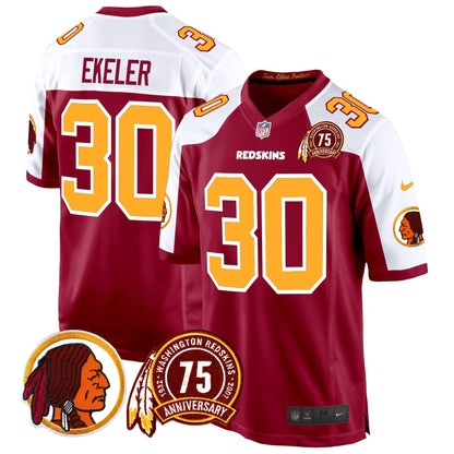 WR 75th Patch Throwback Game Jersey - All Stitched-DTD