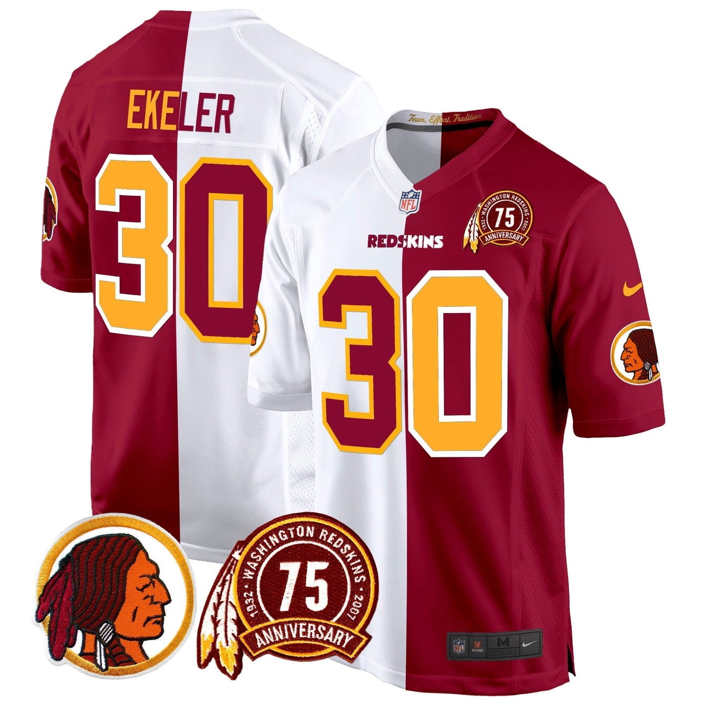 WR 75th Patch Throwback Game Jersey - All Stitched-DTD