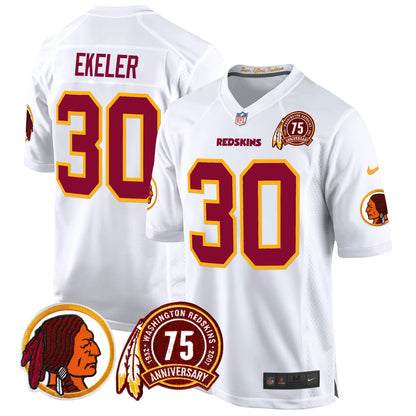 WR 75th Patch Throwback Game Jersey - All Stitched-DTD