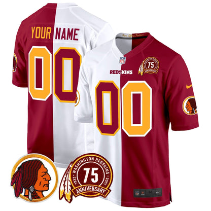 WR 75th Patch Throwback Game Custom Jersey - All Stitched-DTD