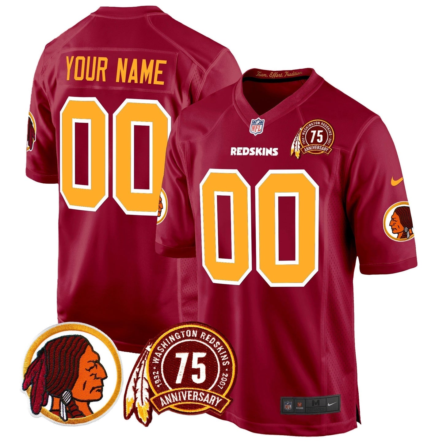 WR 75th Patch Throwback Game Custom Jersey - All Stitched-DTD