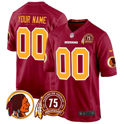 WR 75th Patch Throwback Game Custom Jersey - All Stitched-DTD