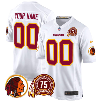 WR 75th Patch Throwback Game Custom Jersey - All Stitched-DTD