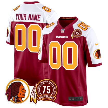 WR 75th Patch Throwback Game Custom Jersey - All Stitched-DTD
