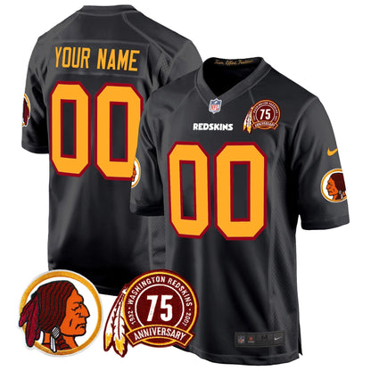WR 75th Patch Throwback Game Custom Jersey - All Stitched-DTD