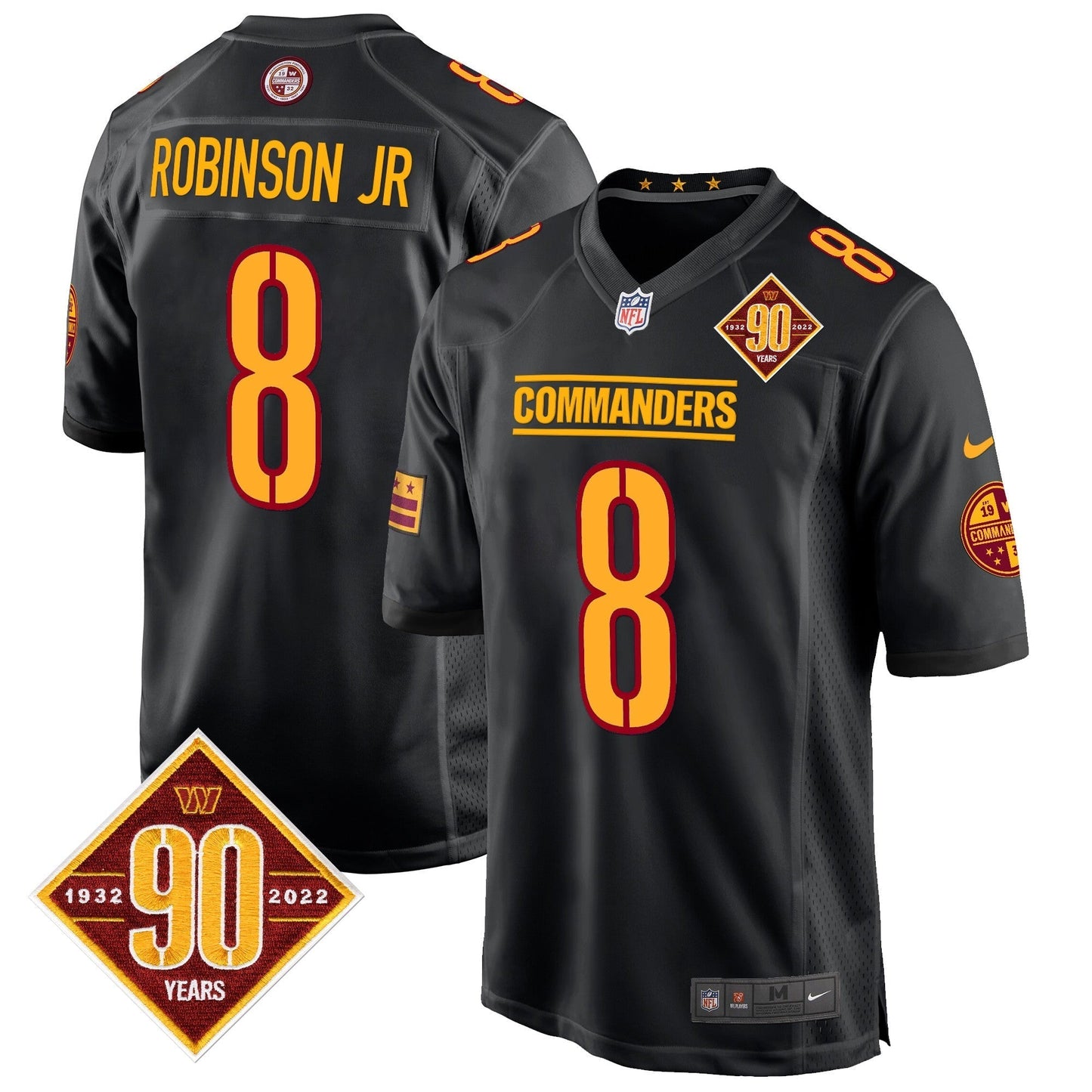 WAS 90th Anniversary Patch Game Jersey - All Stitched-DTD