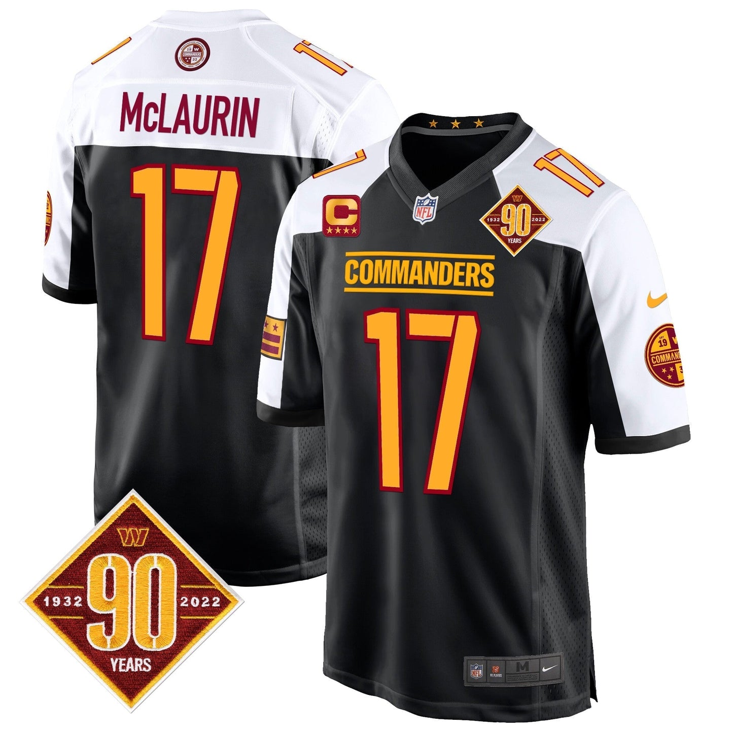 WAS 90th Anniversary Patch Game Jersey - All Stitched-DTD