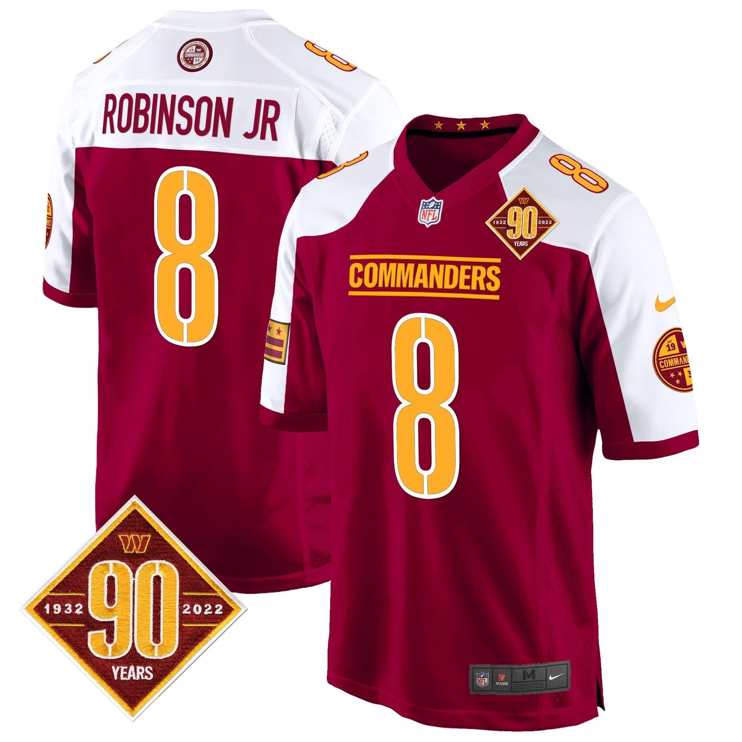 WAS 90th Anniversary Patch Game Jersey - All Stitched-DTD