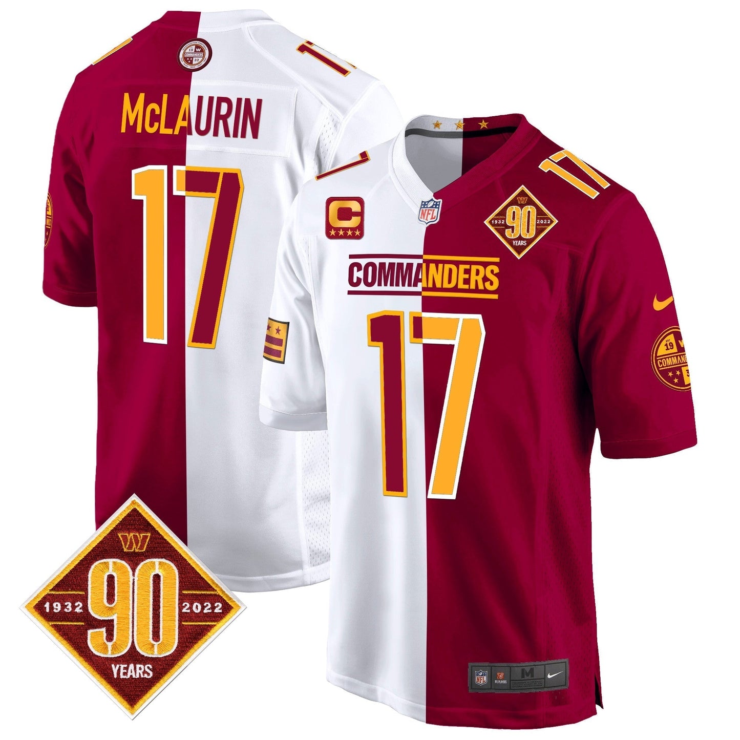 WAS 90th Anniversary Patch Game Jersey - All Stitched-DTD