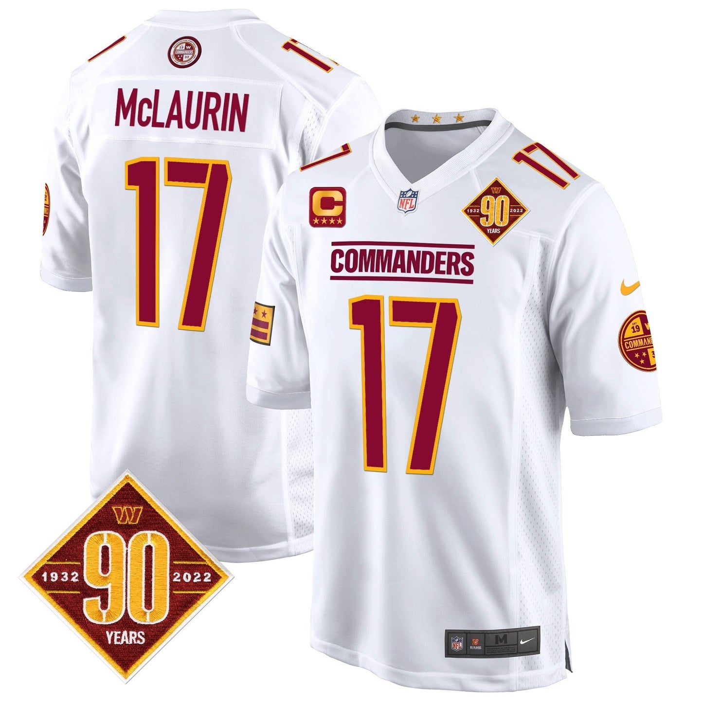 WAS 90th Anniversary Patch Game Jersey - All Stitched-DTD
