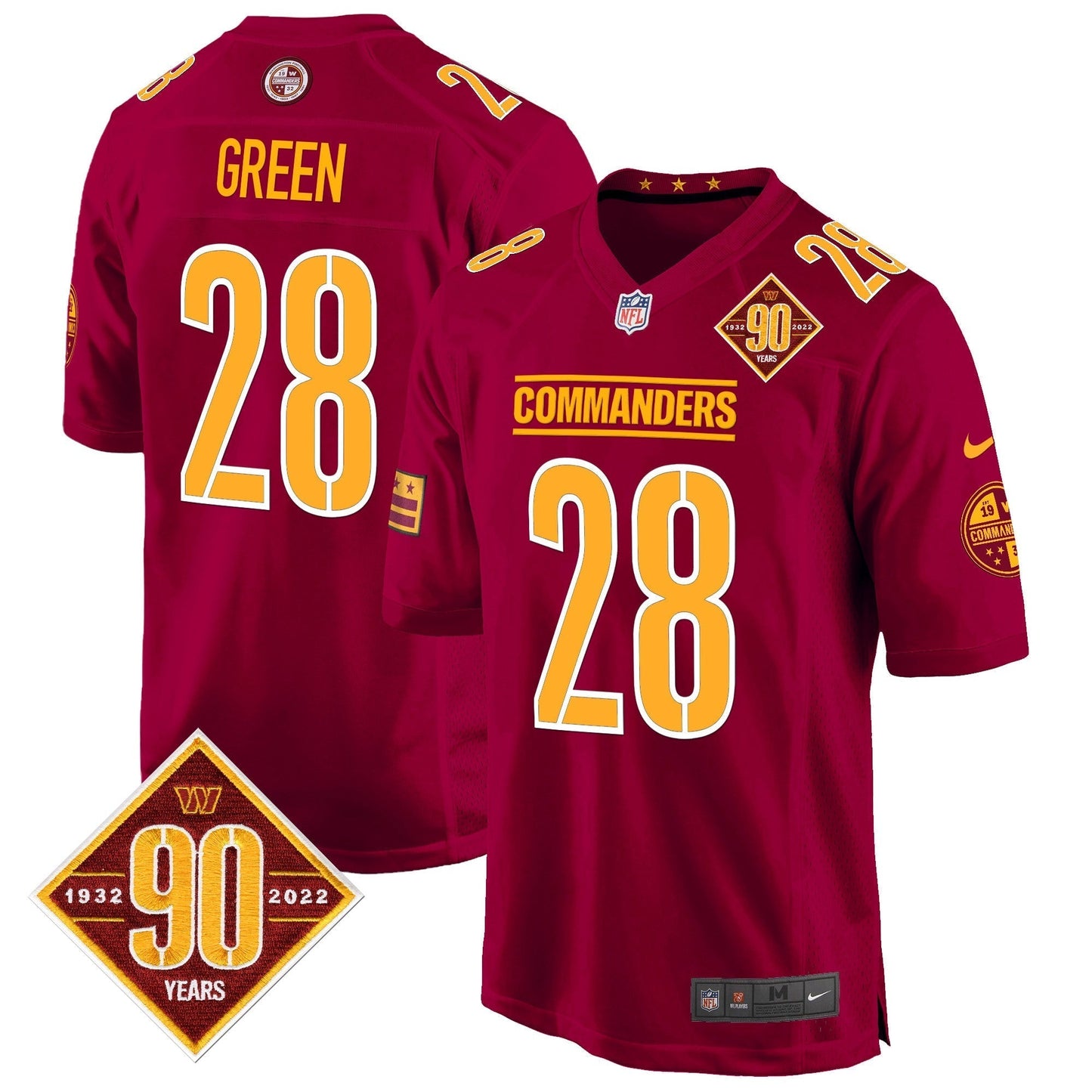 WAS 90th Anniversary Patch Game Jersey - All Stitched-DTD