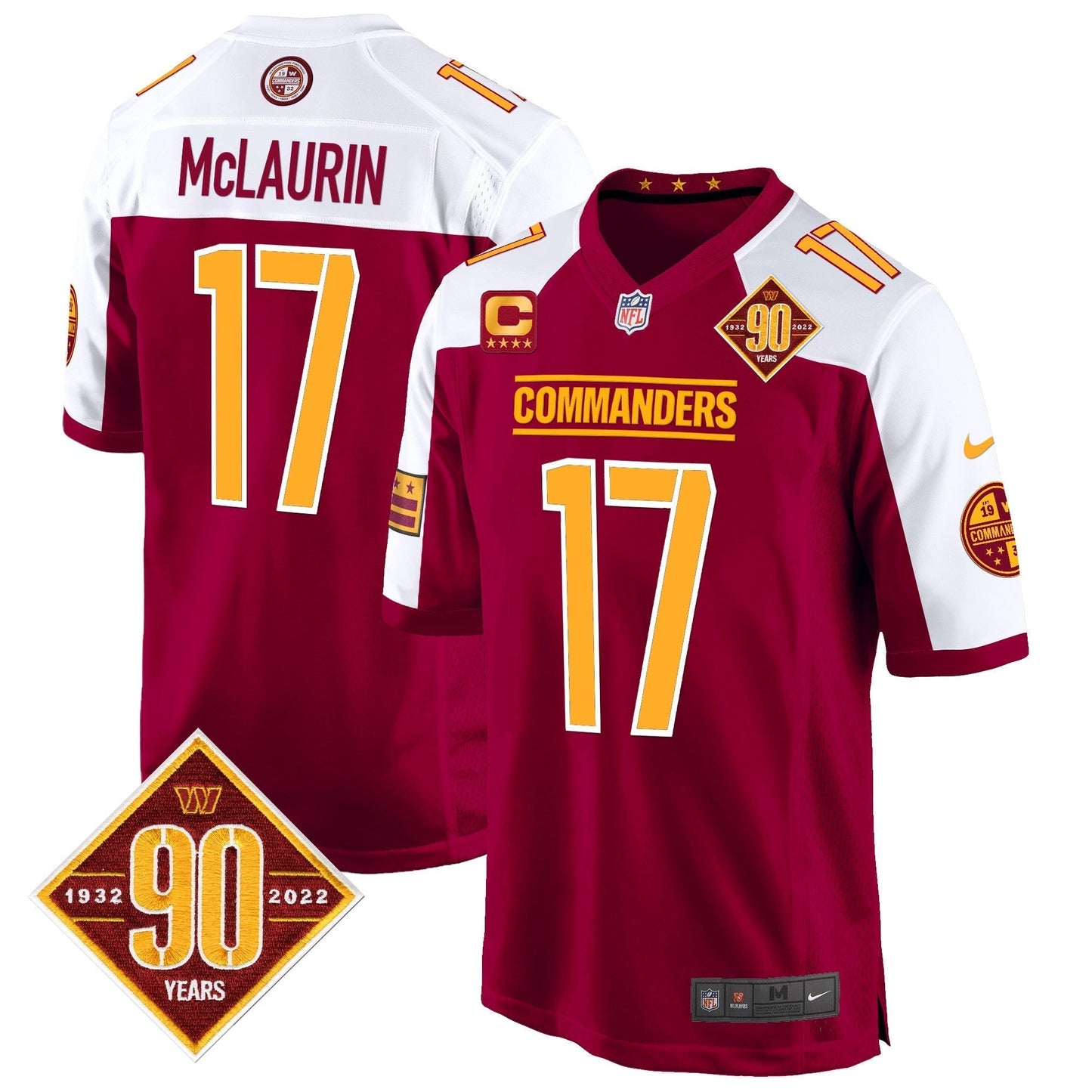 WAS 90th Anniversary Patch Game Jersey - All Stitched-DTD