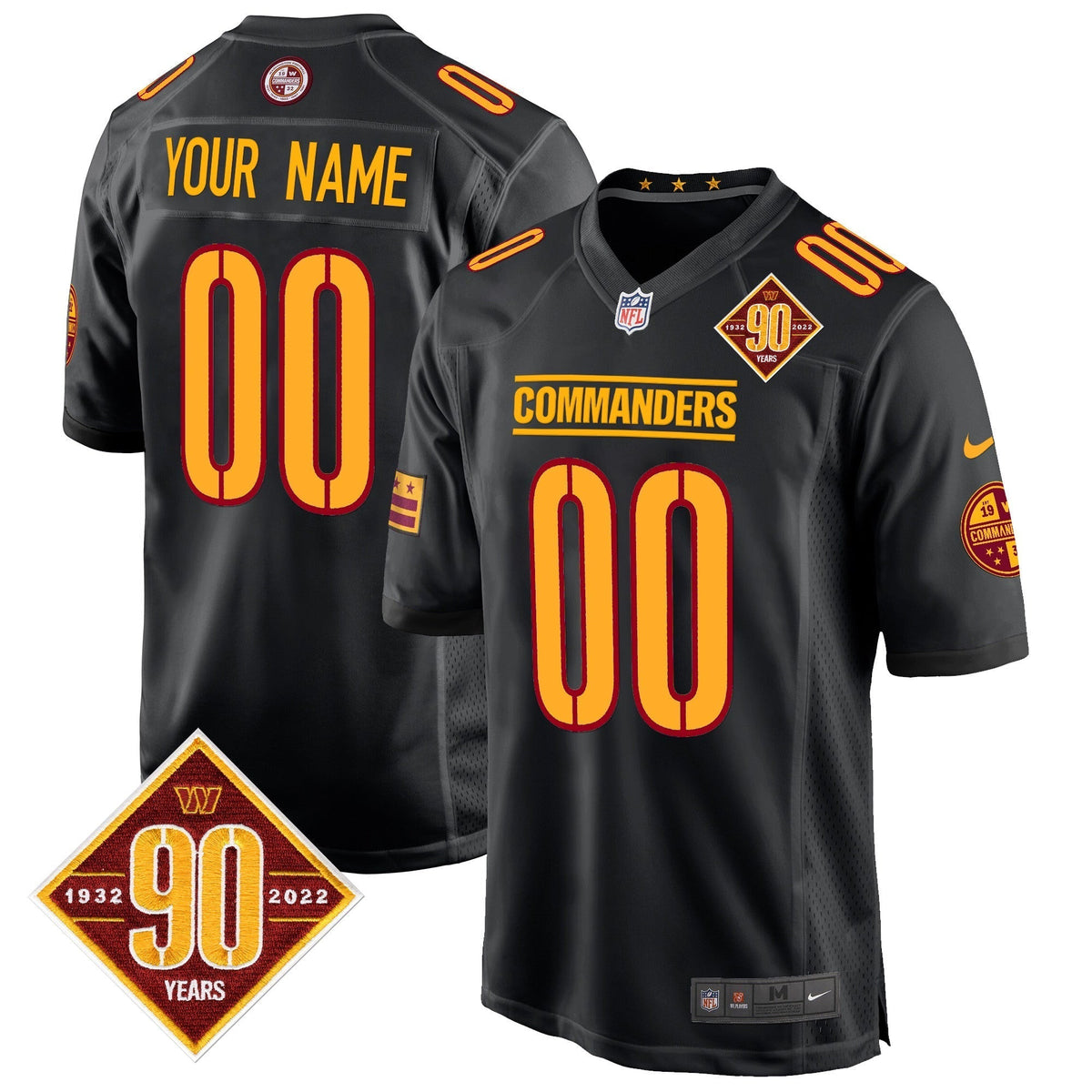 WAS 90th Anniversary Patch Game Custom Jersey - All Stitched-DTD
