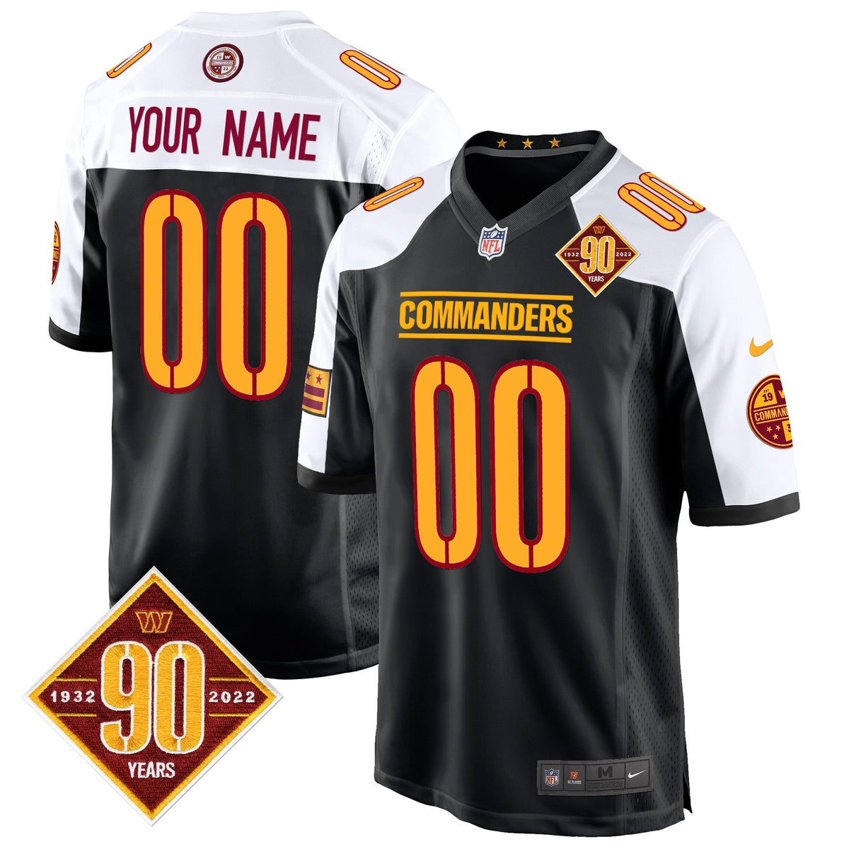 WAS 90th Anniversary Patch Game Custom Jersey - All Stitched-DTD