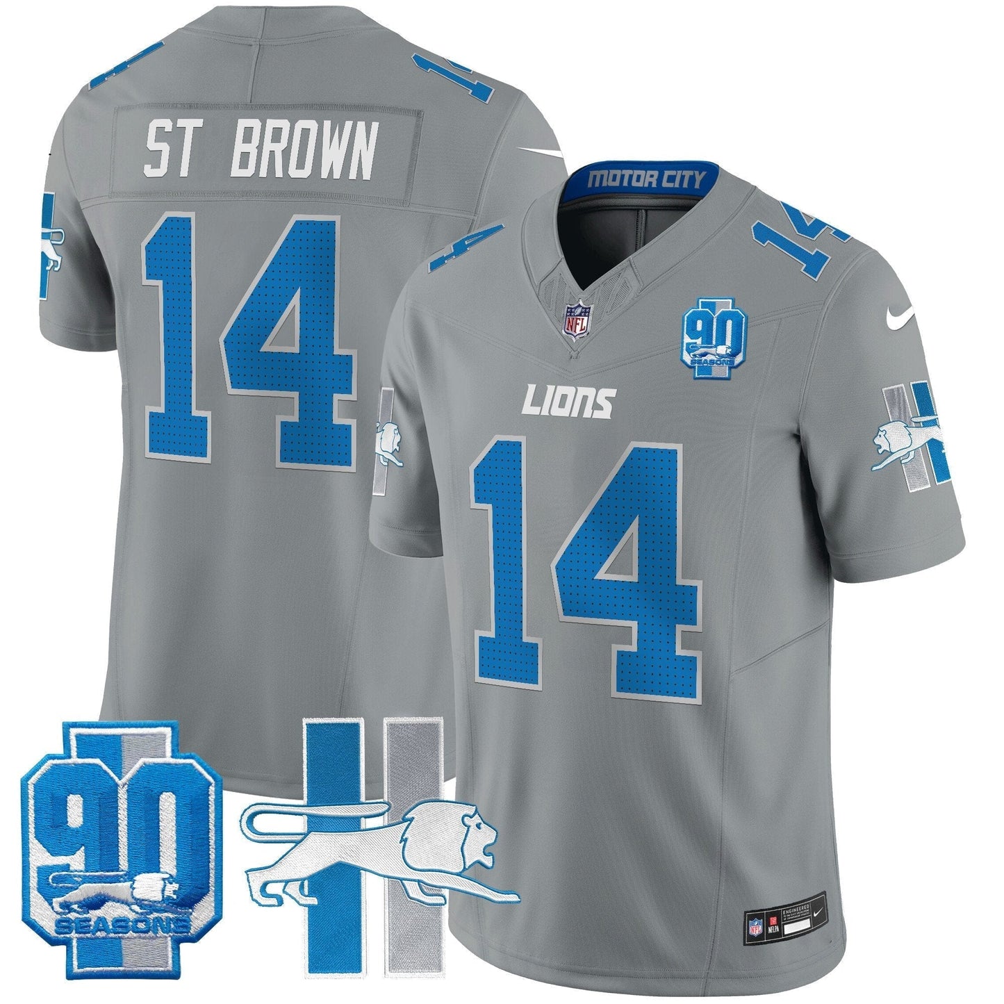 Detroit Lion 1946 Throwback Vapor Limited Jersey - All Stitched-DTD