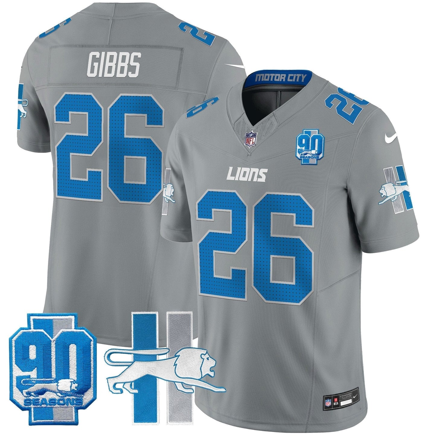 Detroit Lion 1946 Throwback Vapor Limited Jersey - All Stitched-DTD