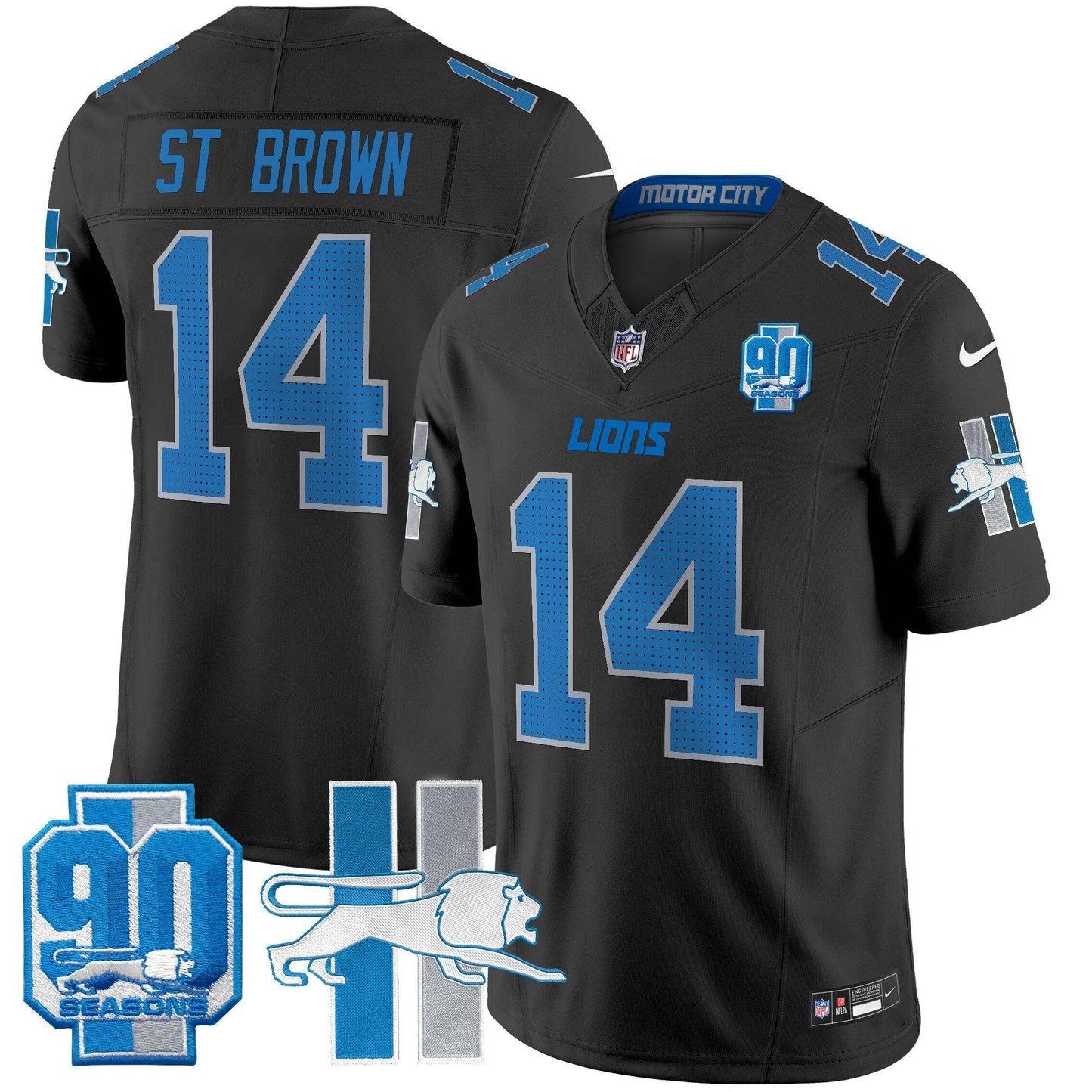 Detroit Lion 1946 Throwback Vapor Limited Jersey - All Stitched-DTD
