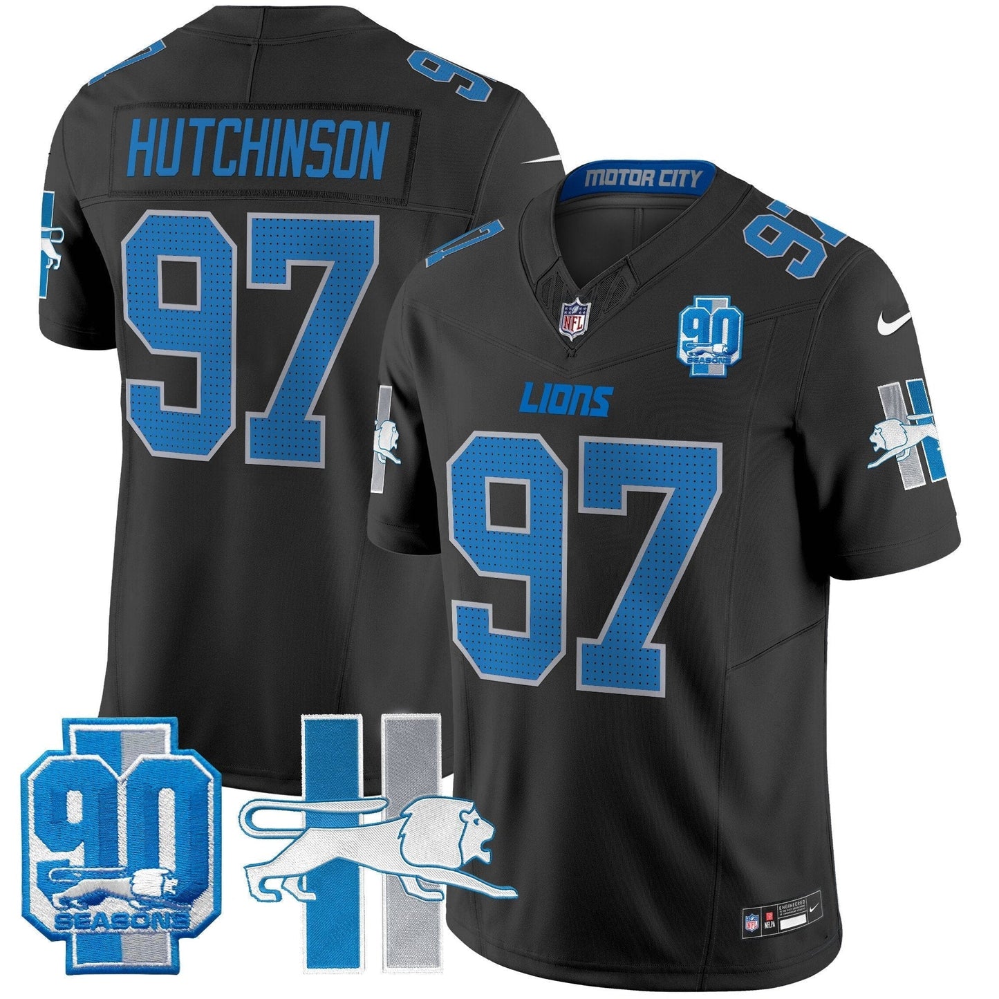 Detroit Lion 1946 Throwback Vapor Limited Jersey - All Stitched-DTD
