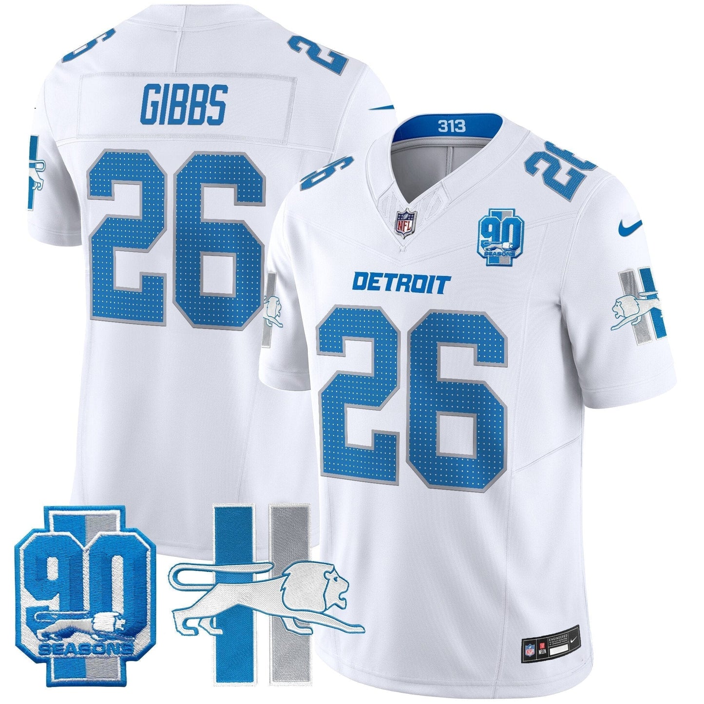 Detroit Lion 1946 Throwback Vapor Limited Jersey - All Stitched-DTD