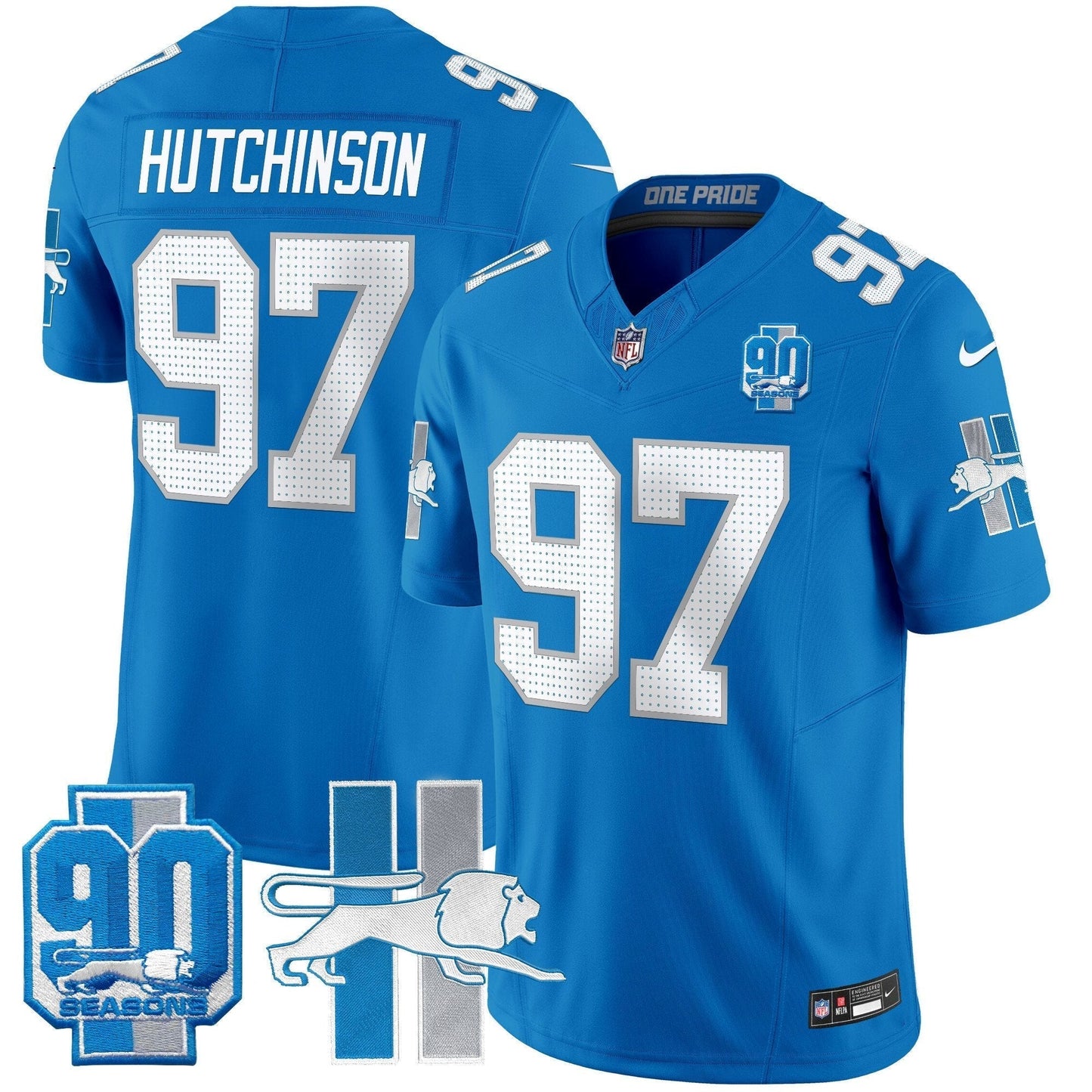 Detroit Lion 1946 Throwback Vapor Limited Jersey - All Stitched-DTD