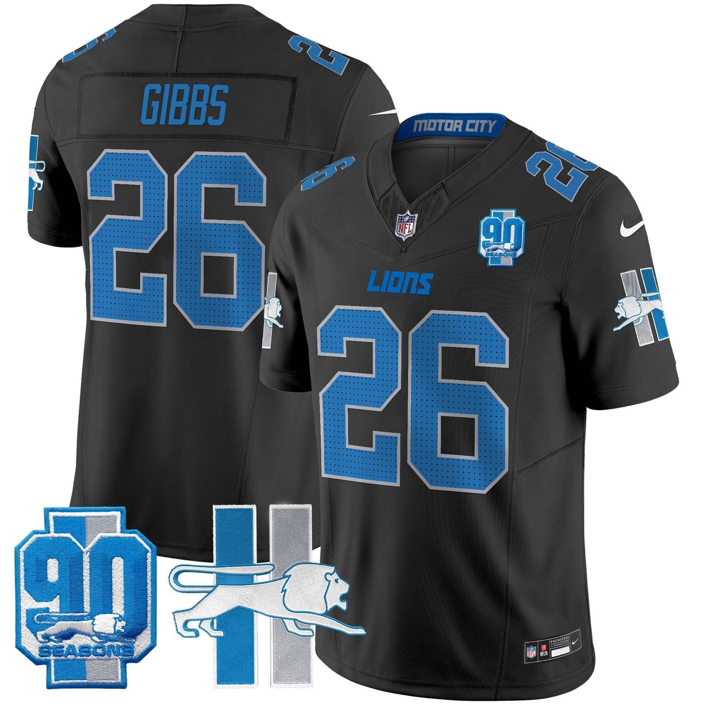 Detroit Lion 1946 Throwback Vapor Limited Jersey - All Stitched-DTD