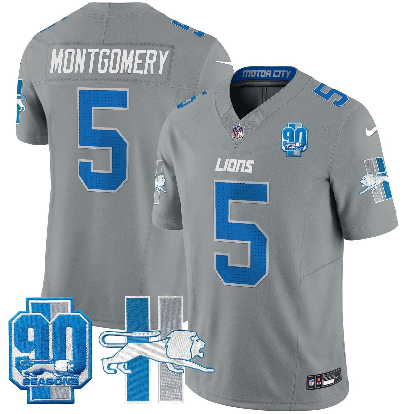 Detroit Lion 1946 Throwback Vapor Limited Jersey - All Stitched-DTD