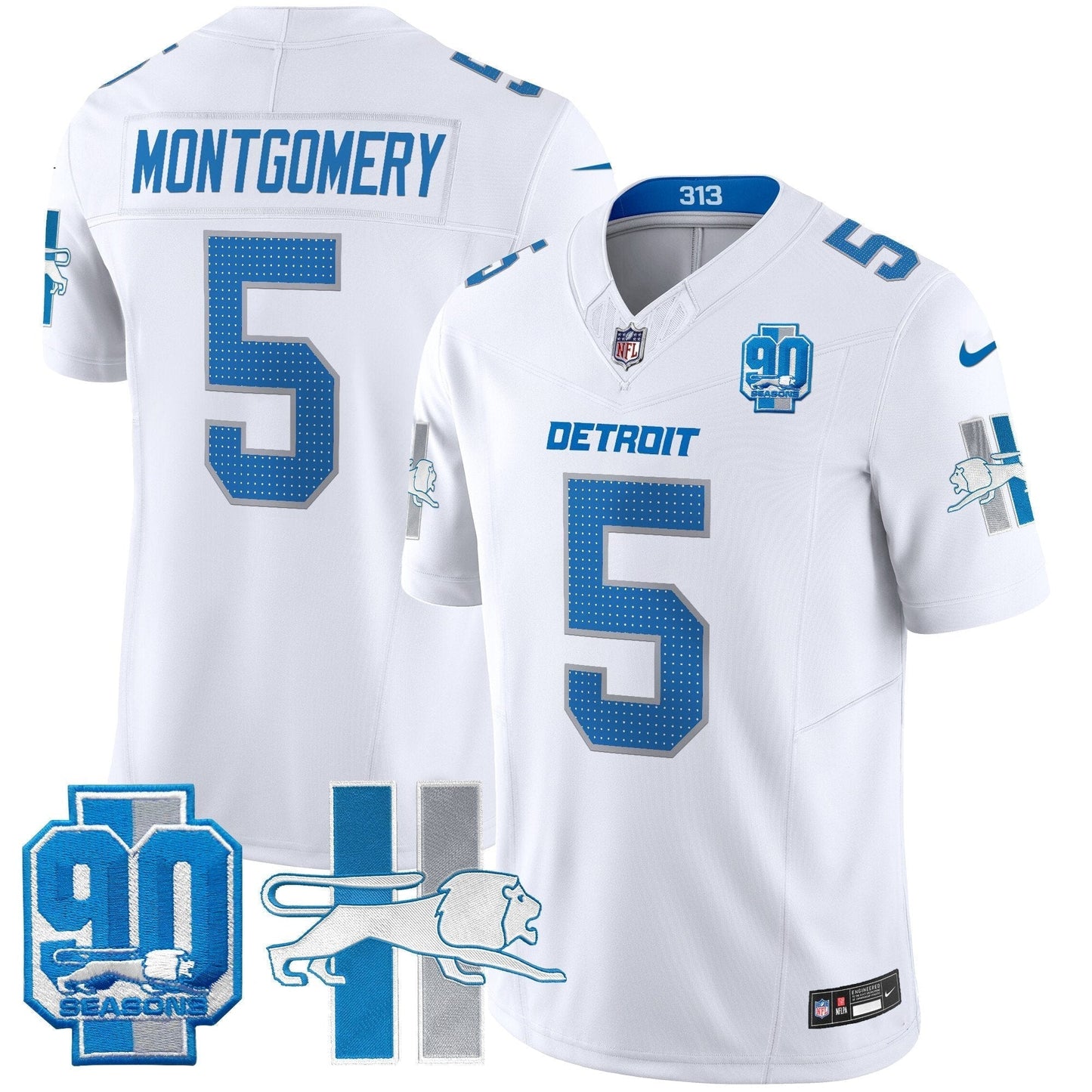 Detroit Lion 1946 Throwback Vapor Limited Jersey - All Stitched-DTD