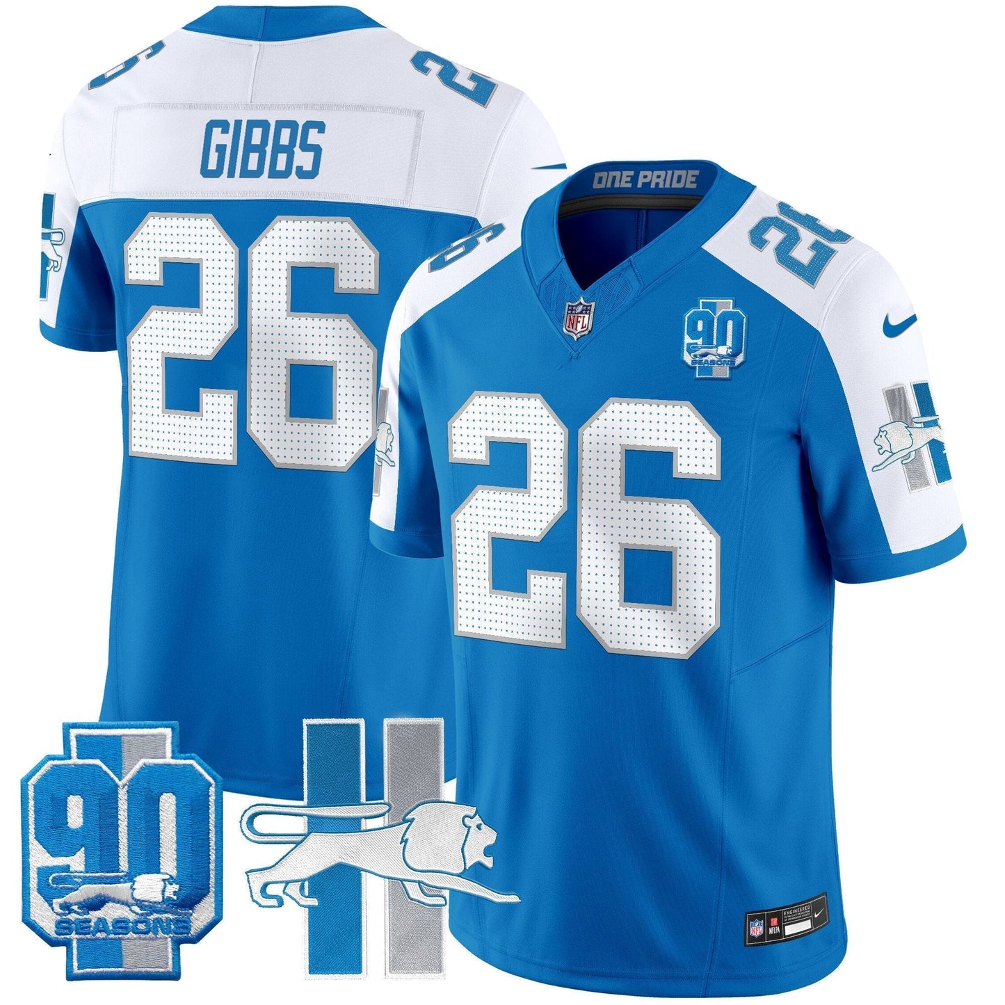 Detroit Lion 1946 Throwback Vapor Limited Jersey - All Stitched-DTD