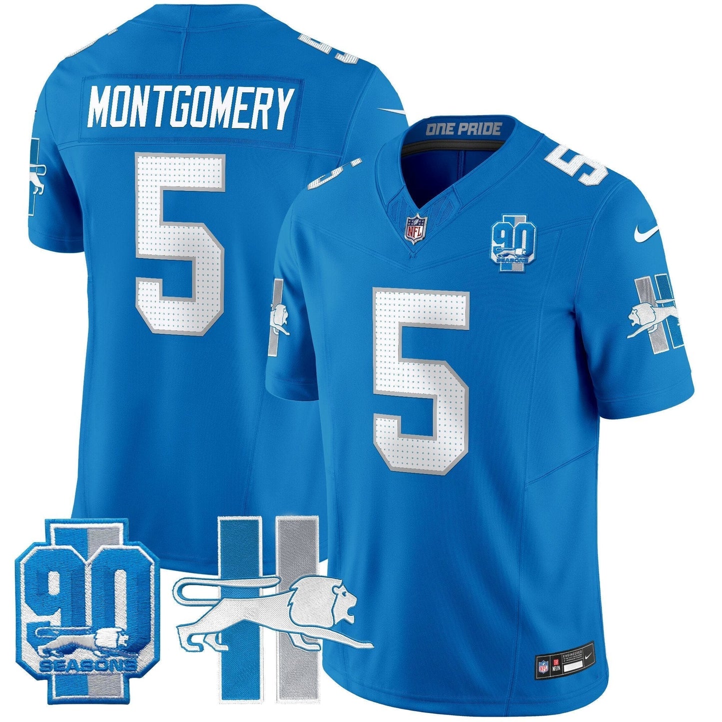 Detroit Lion 1946 Throwback Vapor Limited Jersey - All Stitched-DTD
