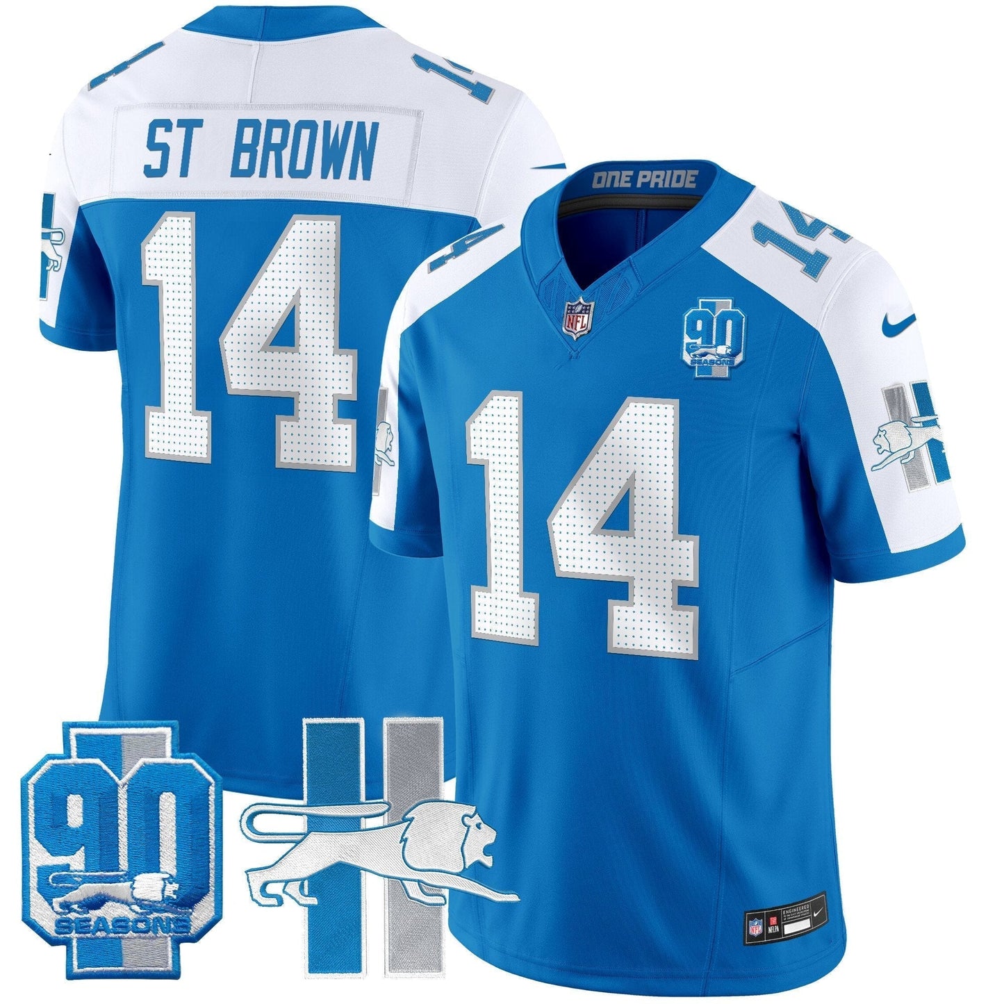 Detroit Lion 1946 Throwback Vapor Limited Jersey - All Stitched-DTD