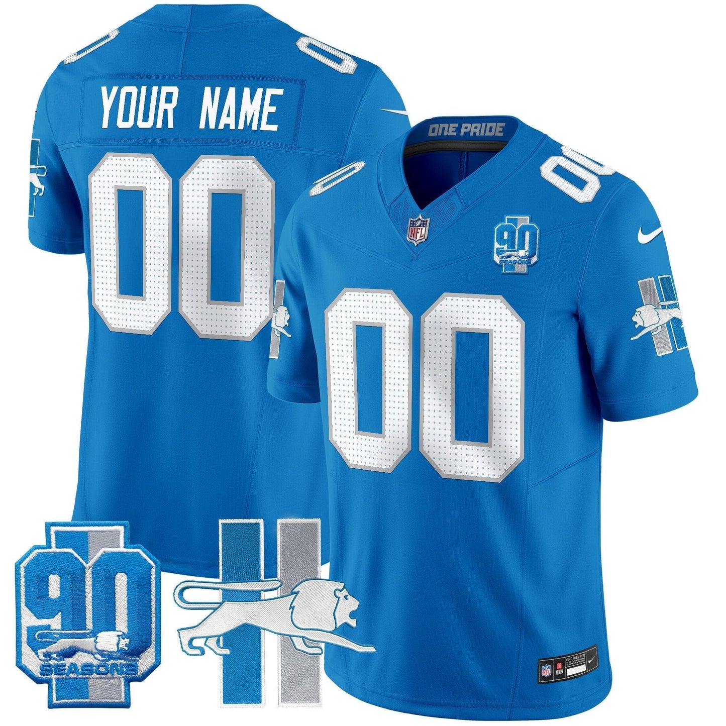 Detroit Lion 1946 Throwback Vapor Limited Custom Jersey - All Stitched-DTD