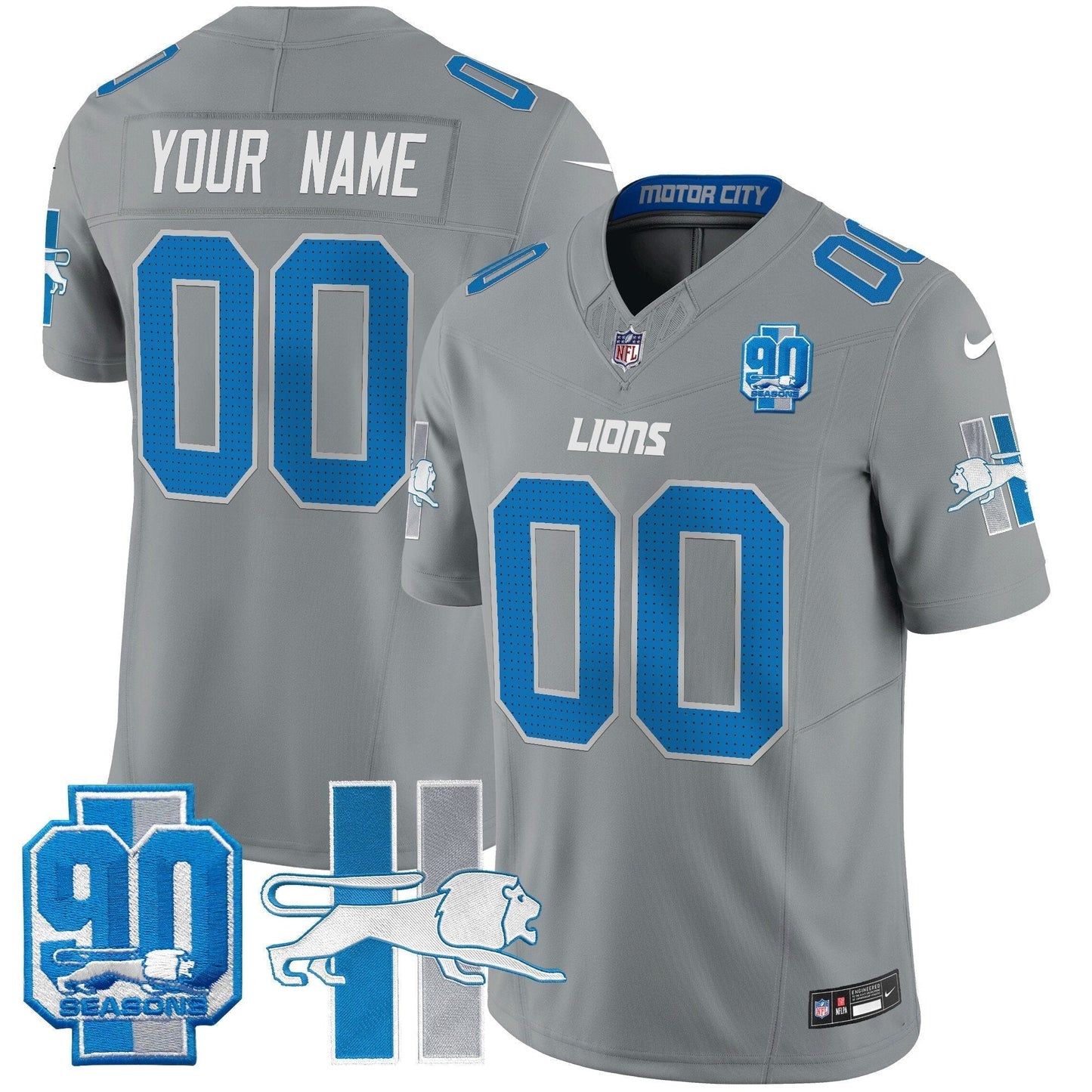 Detroit Lion 1946 Throwback Vapor Limited Custom Jersey - All Stitched-DTD