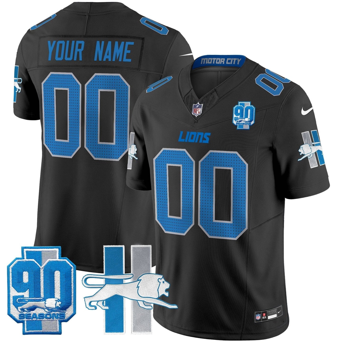 Detroit Lion 1946 Throwback Vapor Limited Custom Jersey - All Stitched-DTD