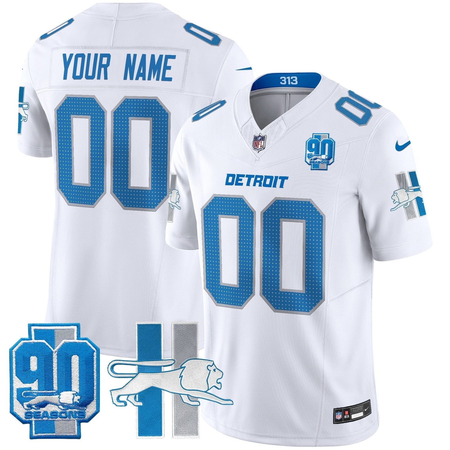 Detroit Lion 1946 Throwback Vapor Limited Custom Jersey - All Stitched-DTD