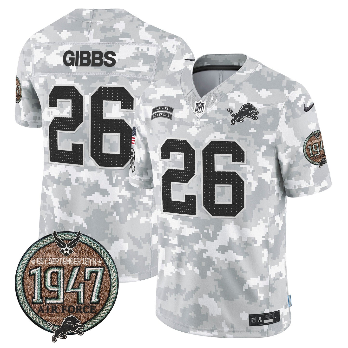 DET 2024 Salute to Service Establishment Year Patch Vapor Limited Jersey - All Stitched-DTD