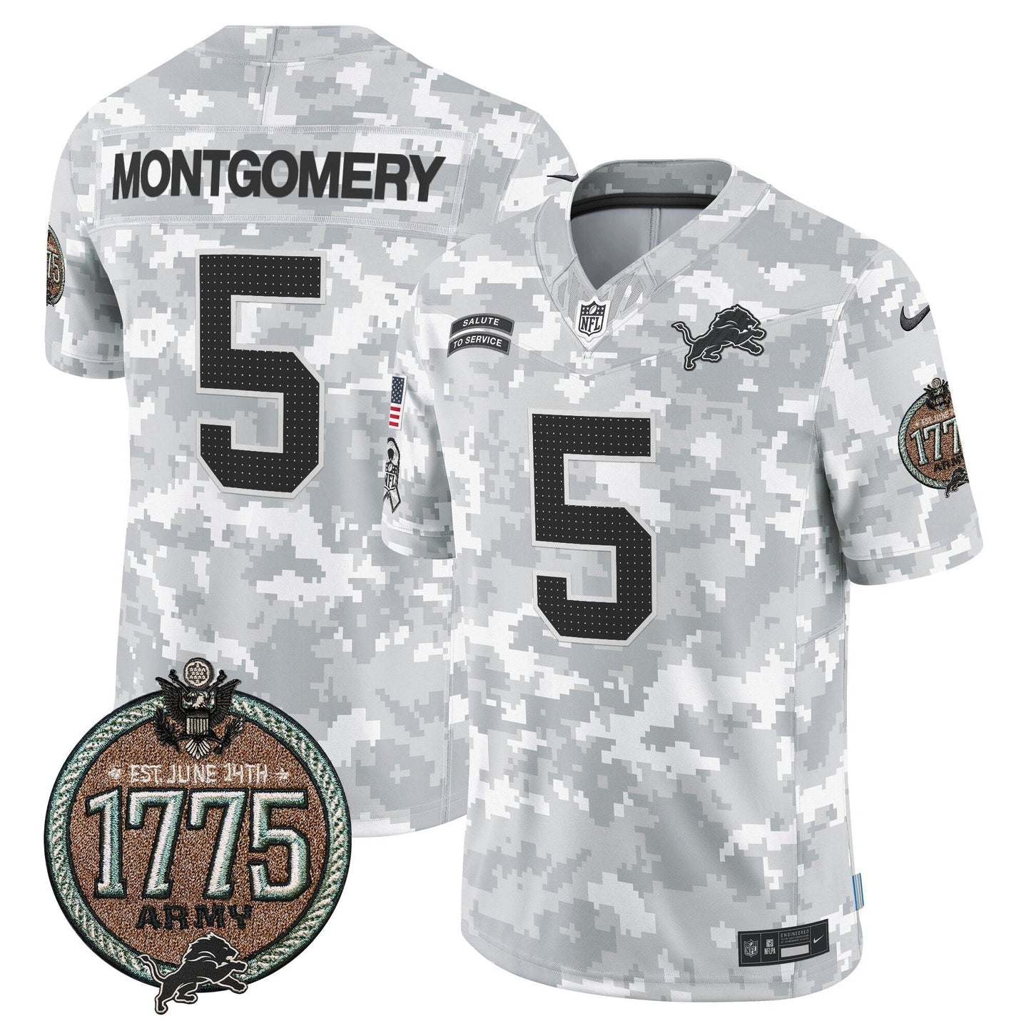 DET 2024 Salute to Service Establishment Year Patch Vapor Limited Jersey - All Stitched-DTD