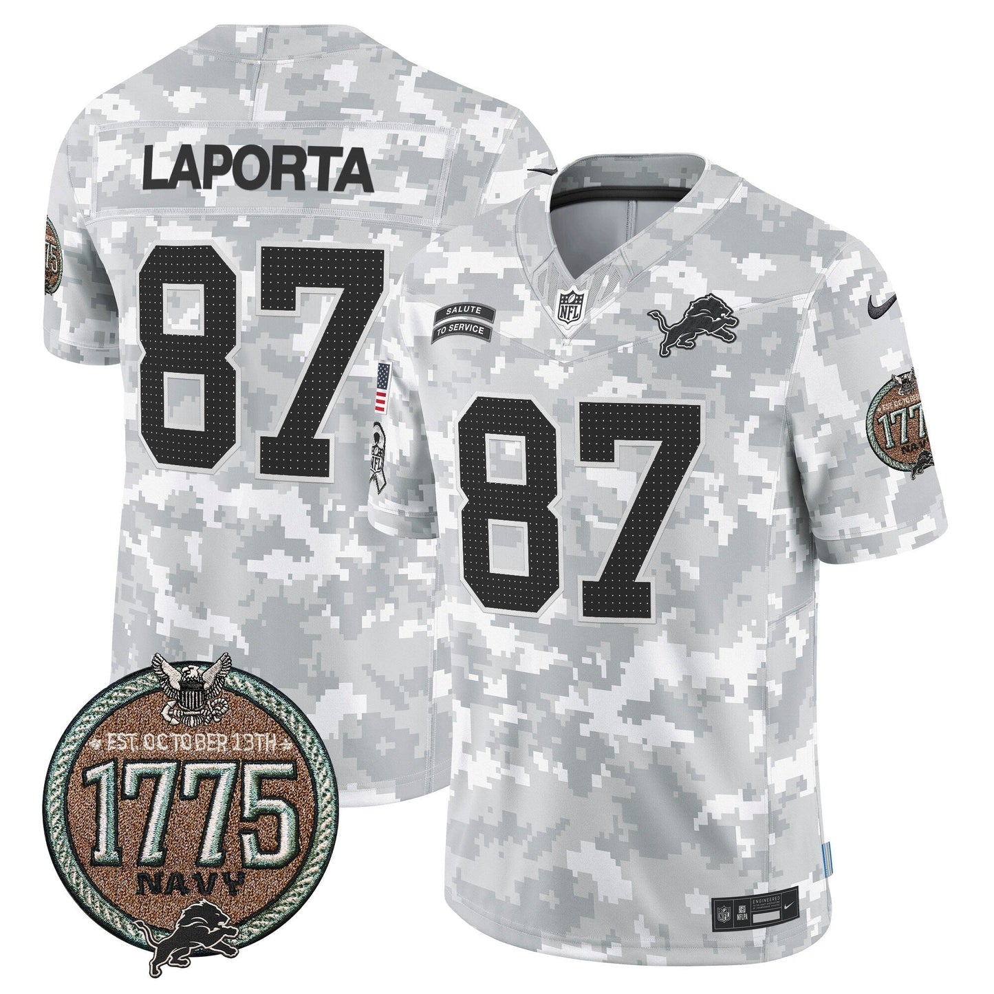 DET 2024 Salute to Service Establishment Year Patch Vapor Limited Jersey - All Stitched-DTD