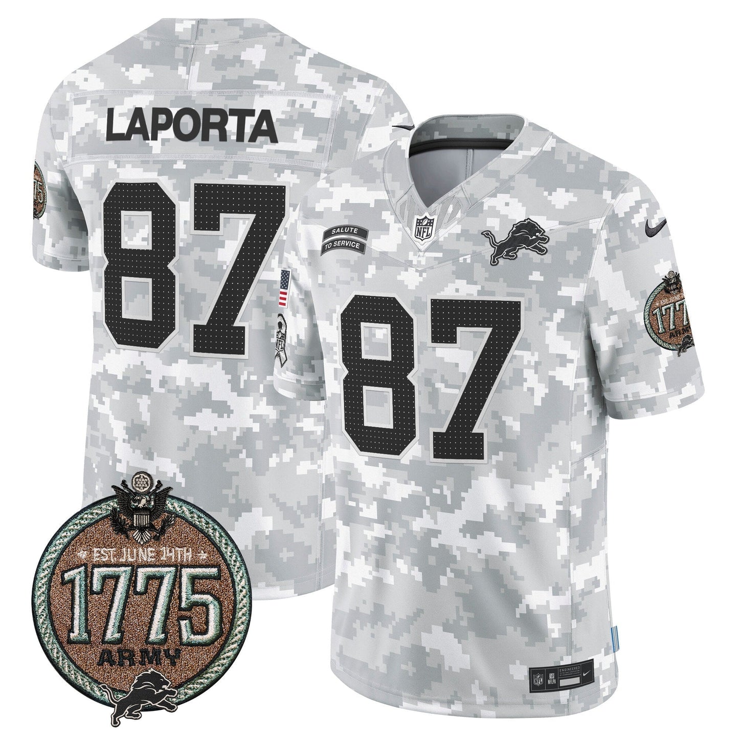 DET 2024 Salute to Service Establishment Year Patch Vapor Limited Jersey - All Stitched-DTD